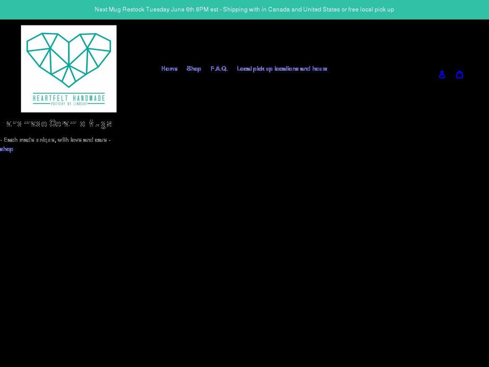 heartfeltpottery.com shopify website screenshot