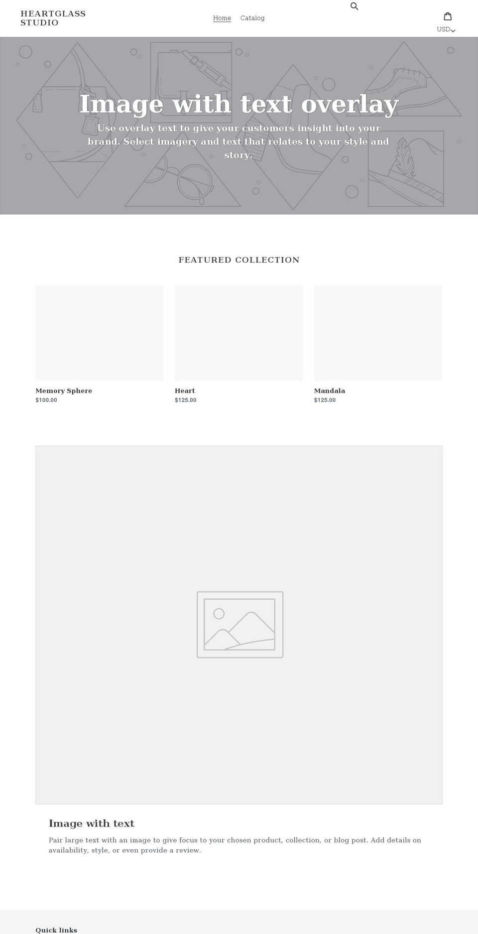heartglass-studio.myshopify.com shopify website screenshot