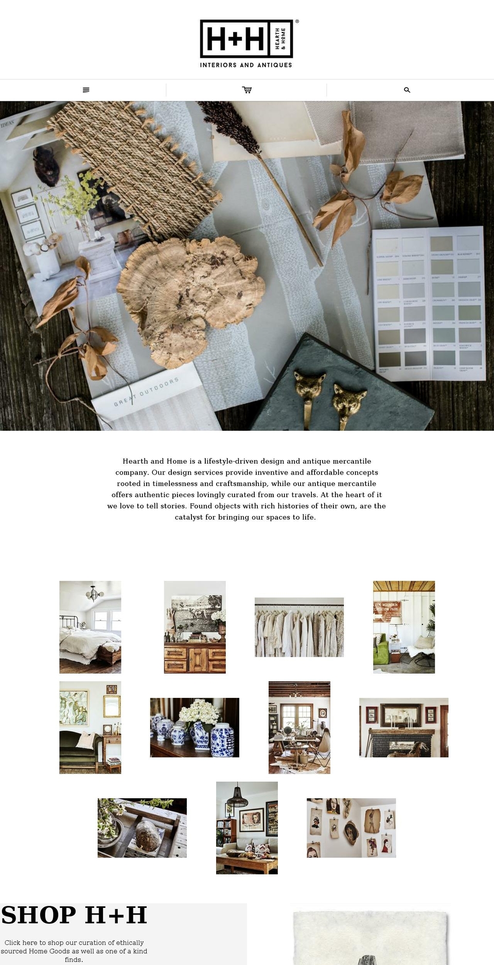 hearthandhomeavl.com shopify website screenshot
