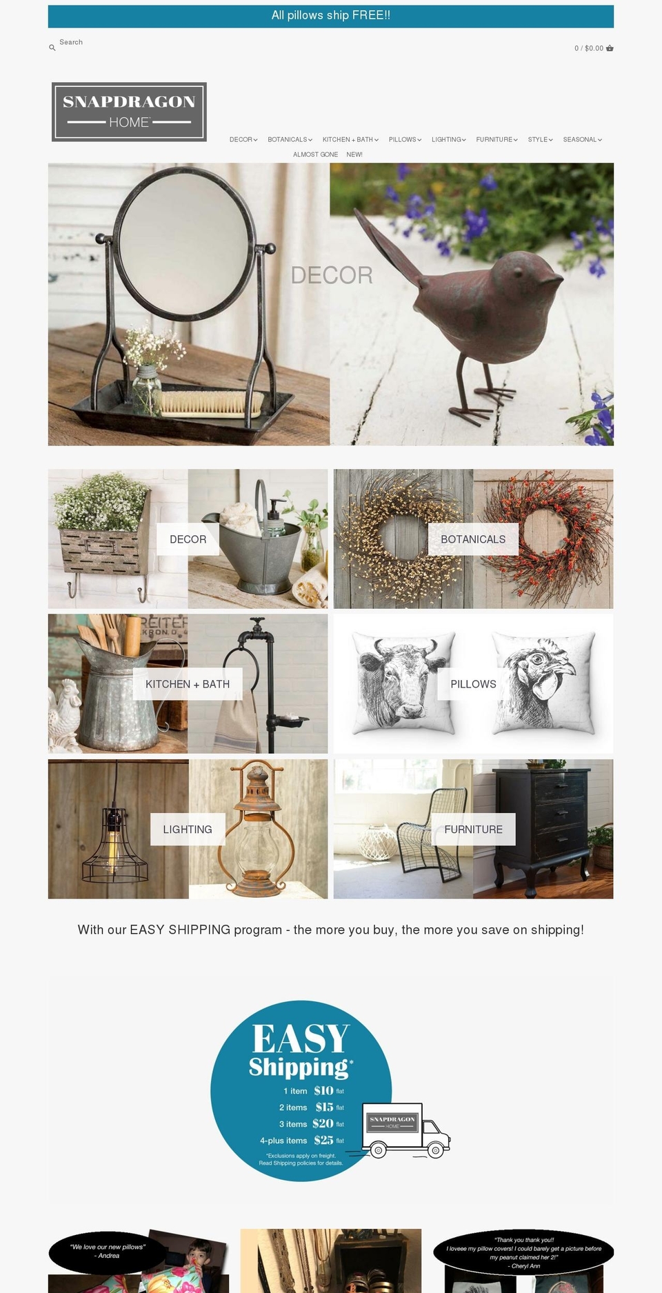 hearthandhomedecor.com — Shopify storefront screenshot