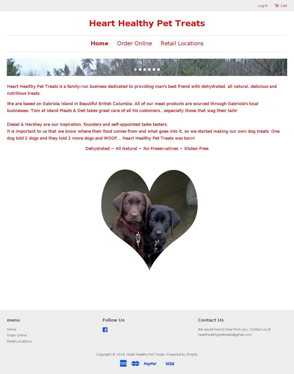 hearthealthypettreats.com shopify website screenshot