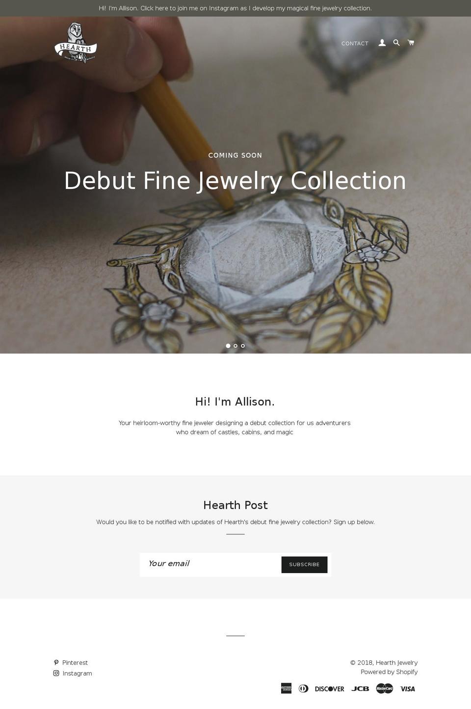 hearthjewelry.com — Shopify storefront screenshot