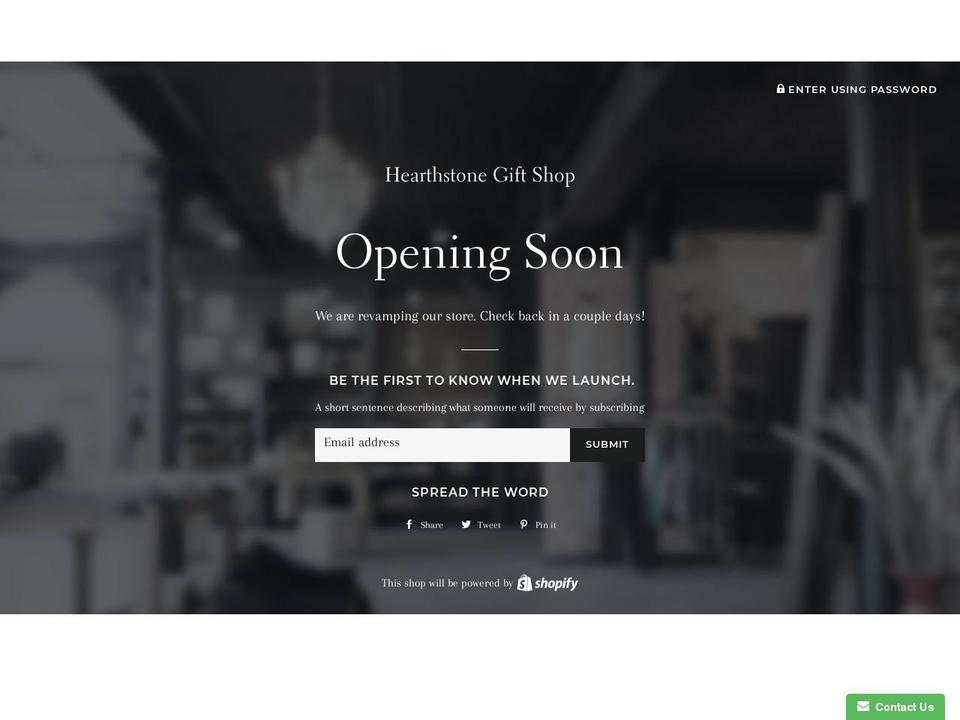 hearthstonegiftshop.com — Shopify storefront screenshot