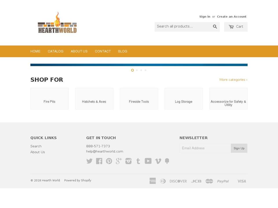 hearthworld.com — Shopify storefront screenshot