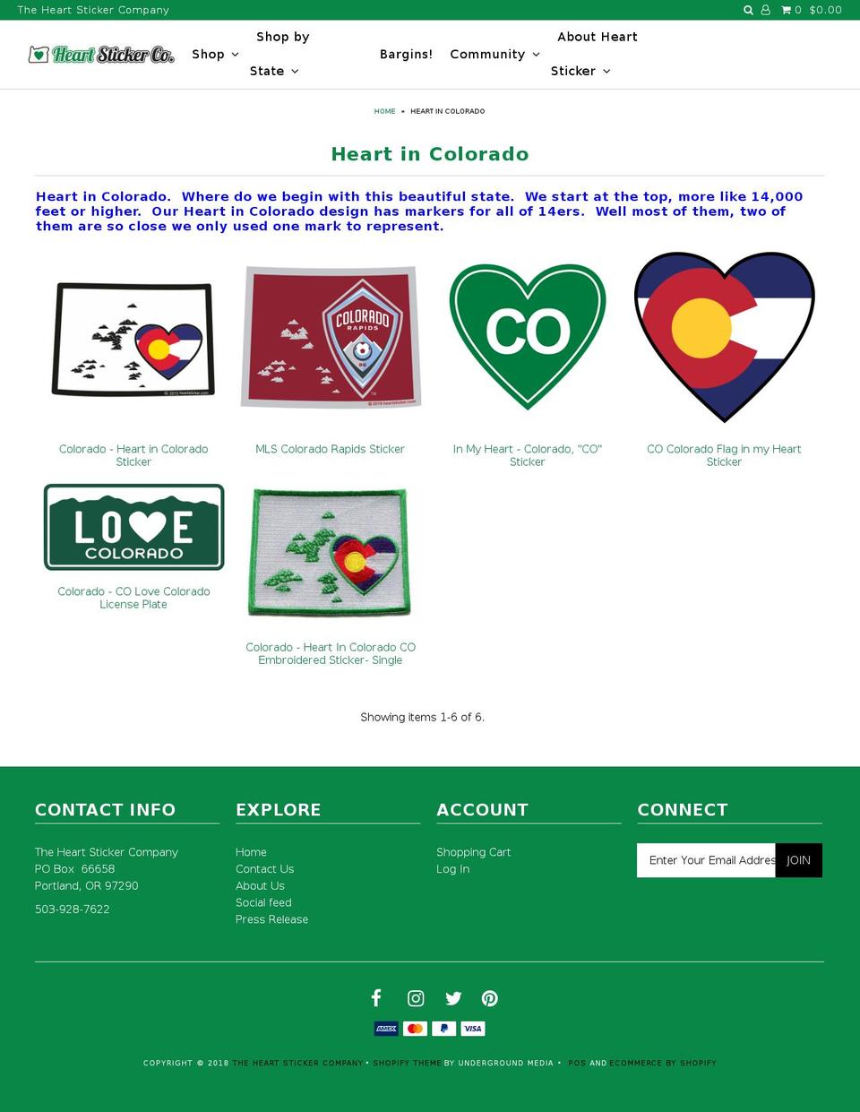 heartincolorado.com — Shopify storefront screenshot