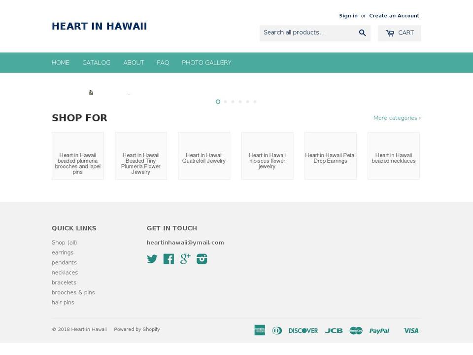 heartinhawaii.com shopify website screenshot