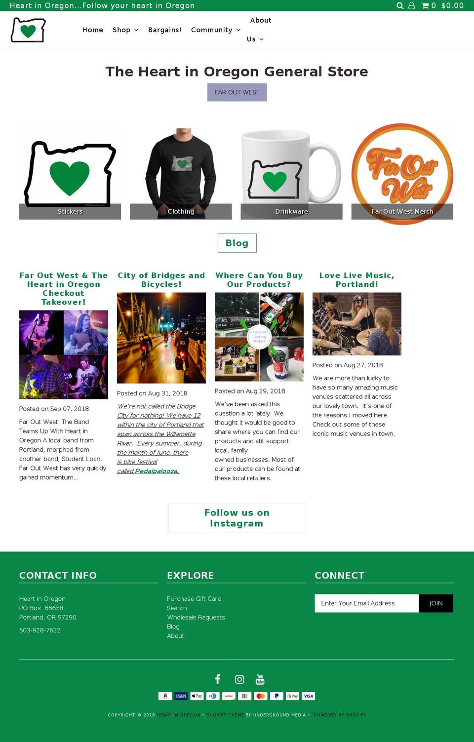 heartinoregon.com — Shopify storefront screenshot