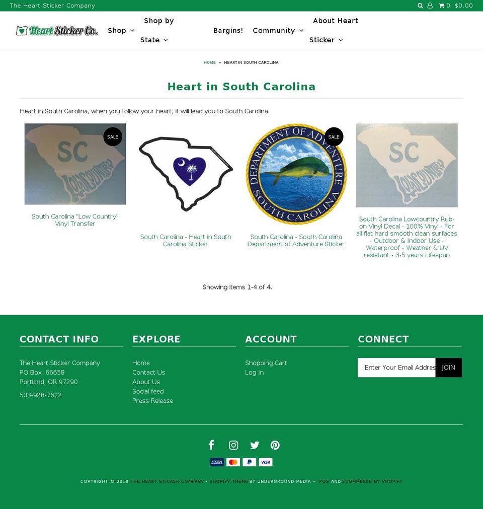 heartinsouthcarolina.com — Shopify storefront screenshot