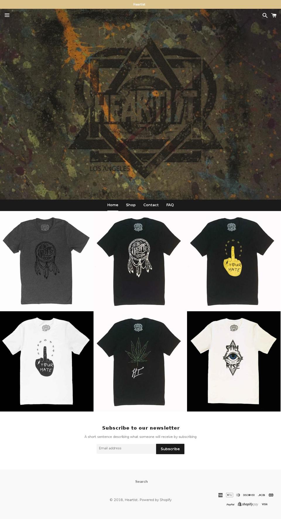 heartistclothing.com shopify website screenshot