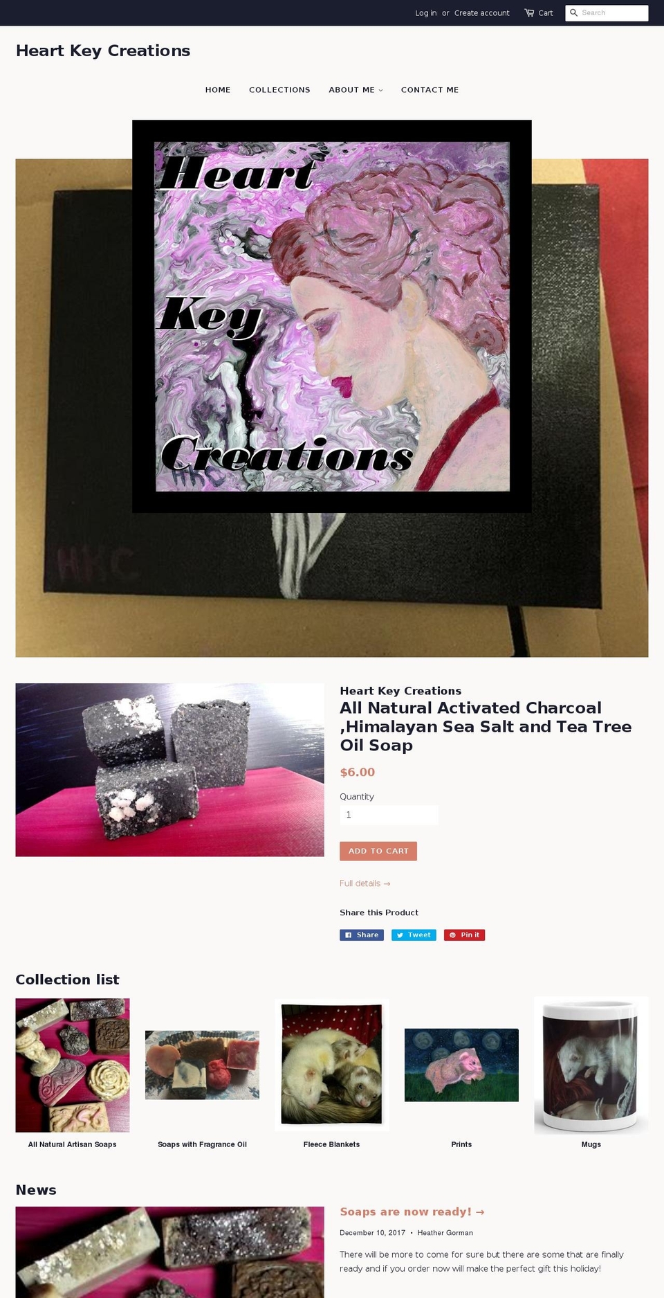 heartkeycreations.com — Shopify storefront screenshot