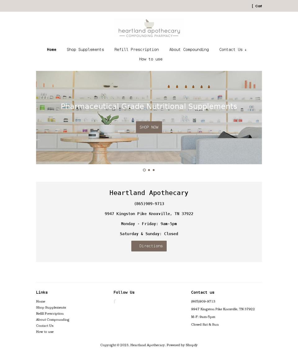 heartlandapothecaryrx.com shopify website screenshot