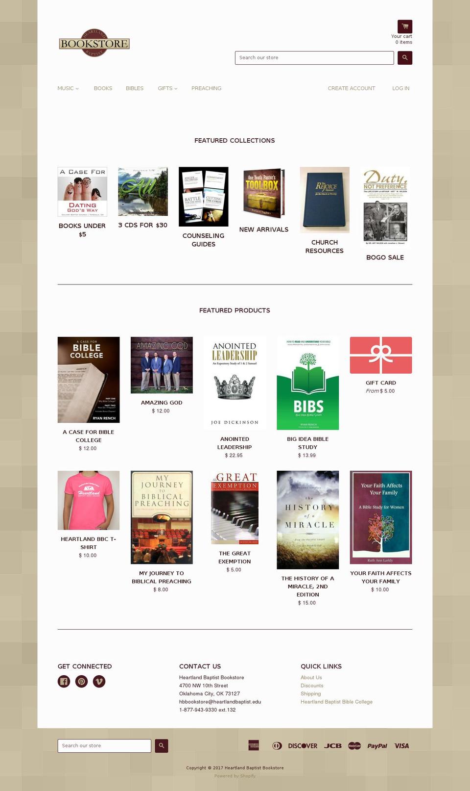 heartlandbookstore.com shopify website screenshot