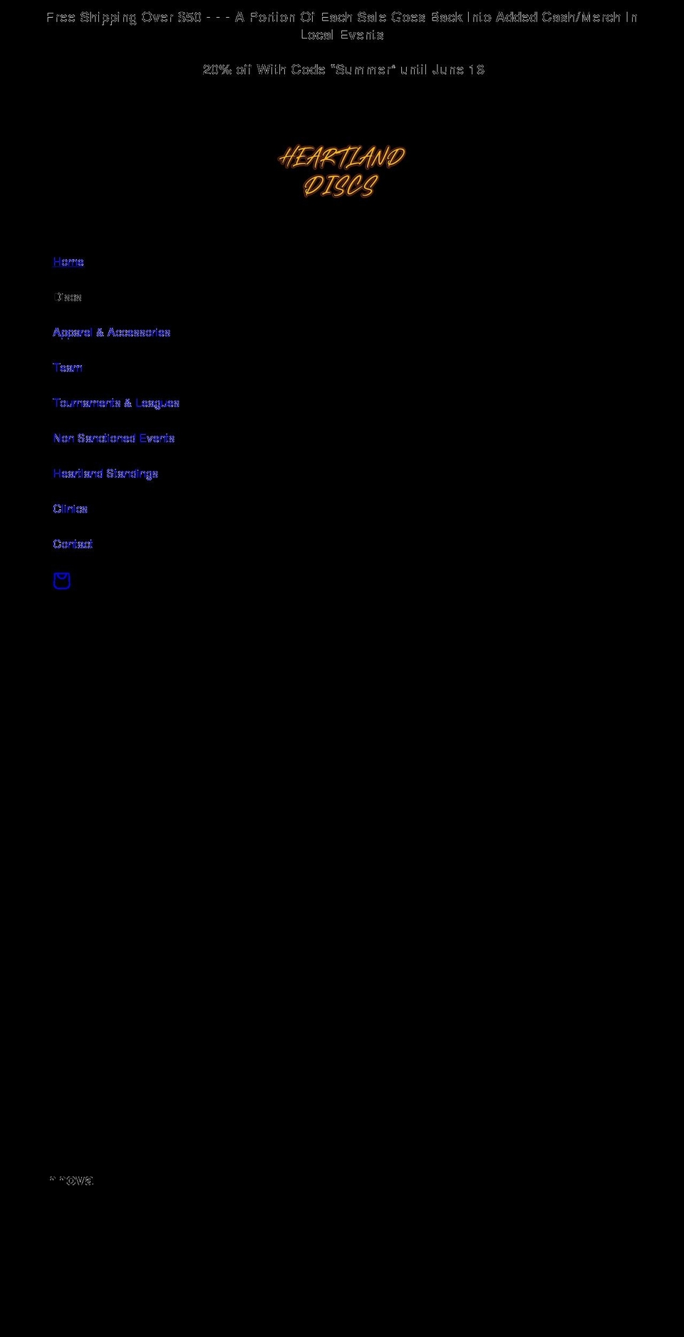heartlanddiscs.com shopify website screenshot