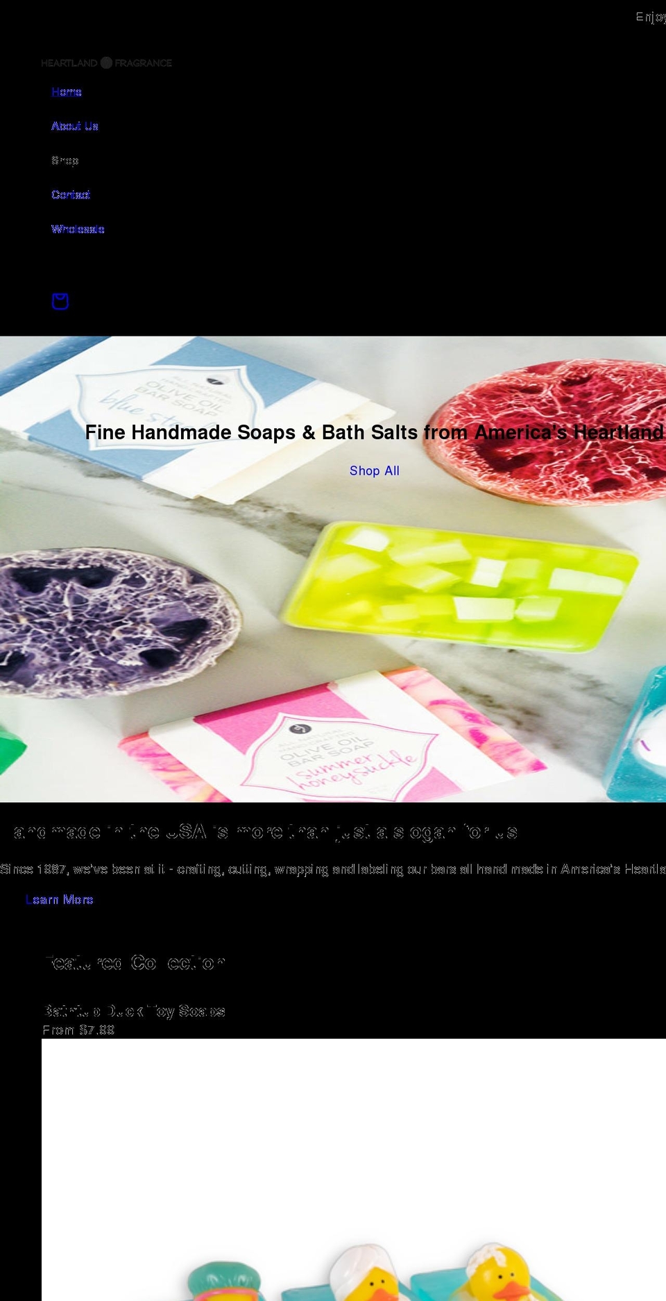 heartlandfragrance.com shopify website screenshot