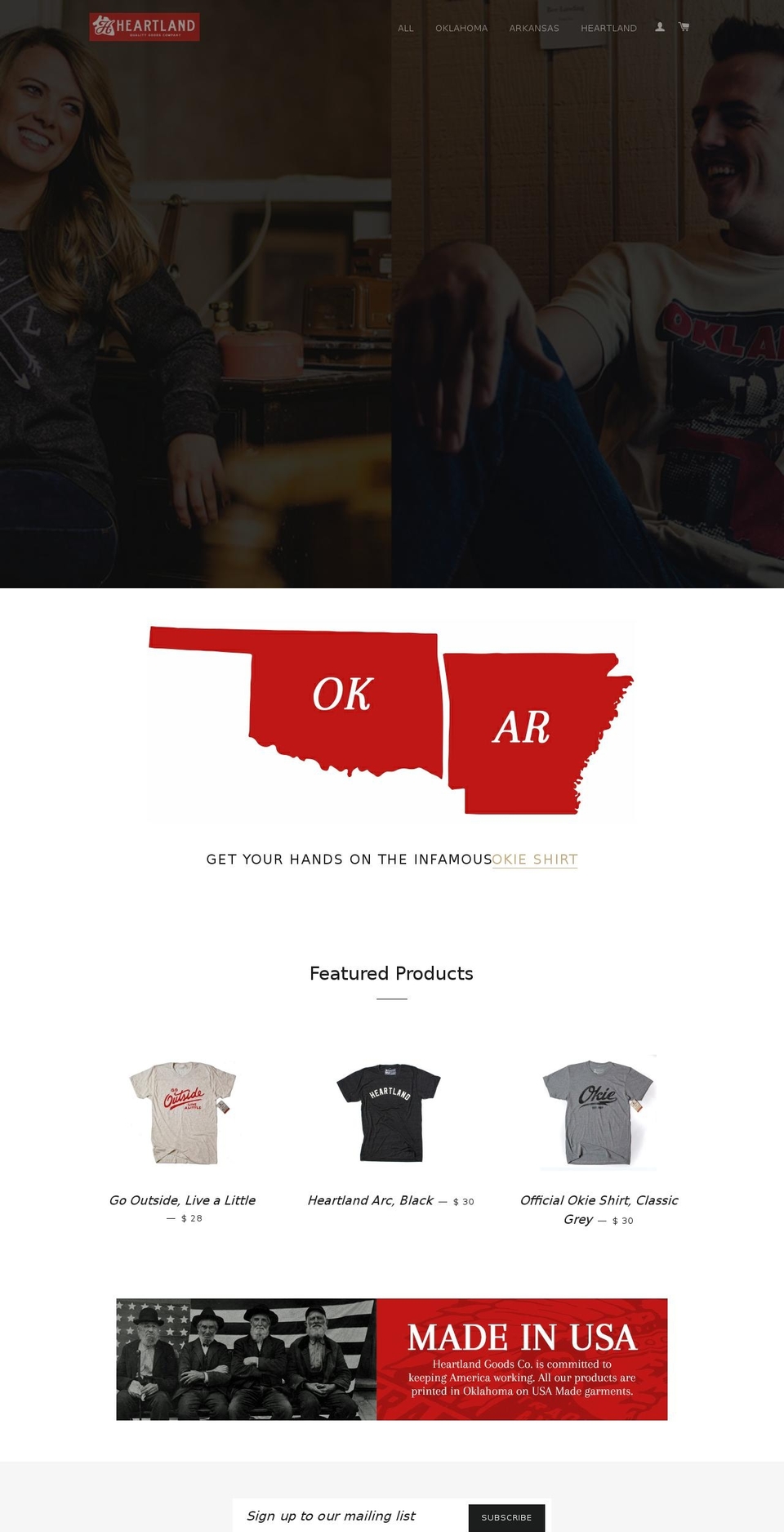 heartlandgoods.com shopify website screenshot