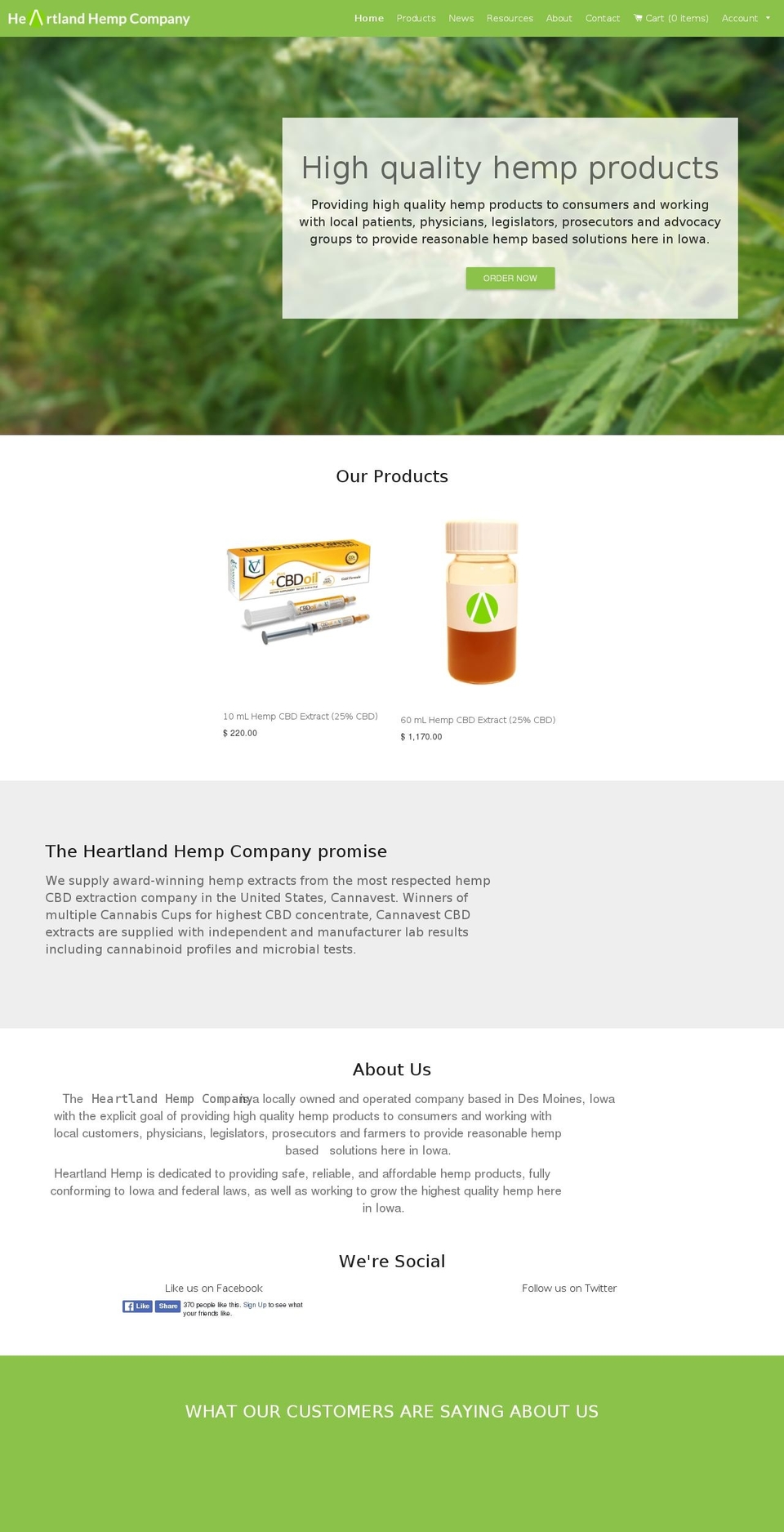 heartlandhempco.com shopify website screenshot