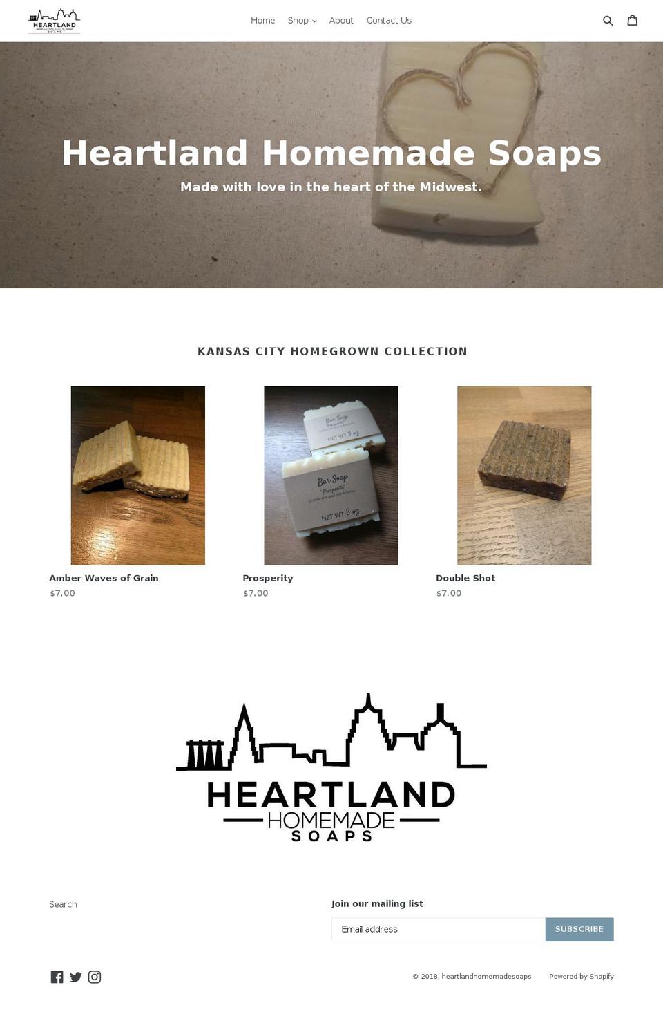 heartlandhomemadesoaps.com — Shopify storefront screenshot