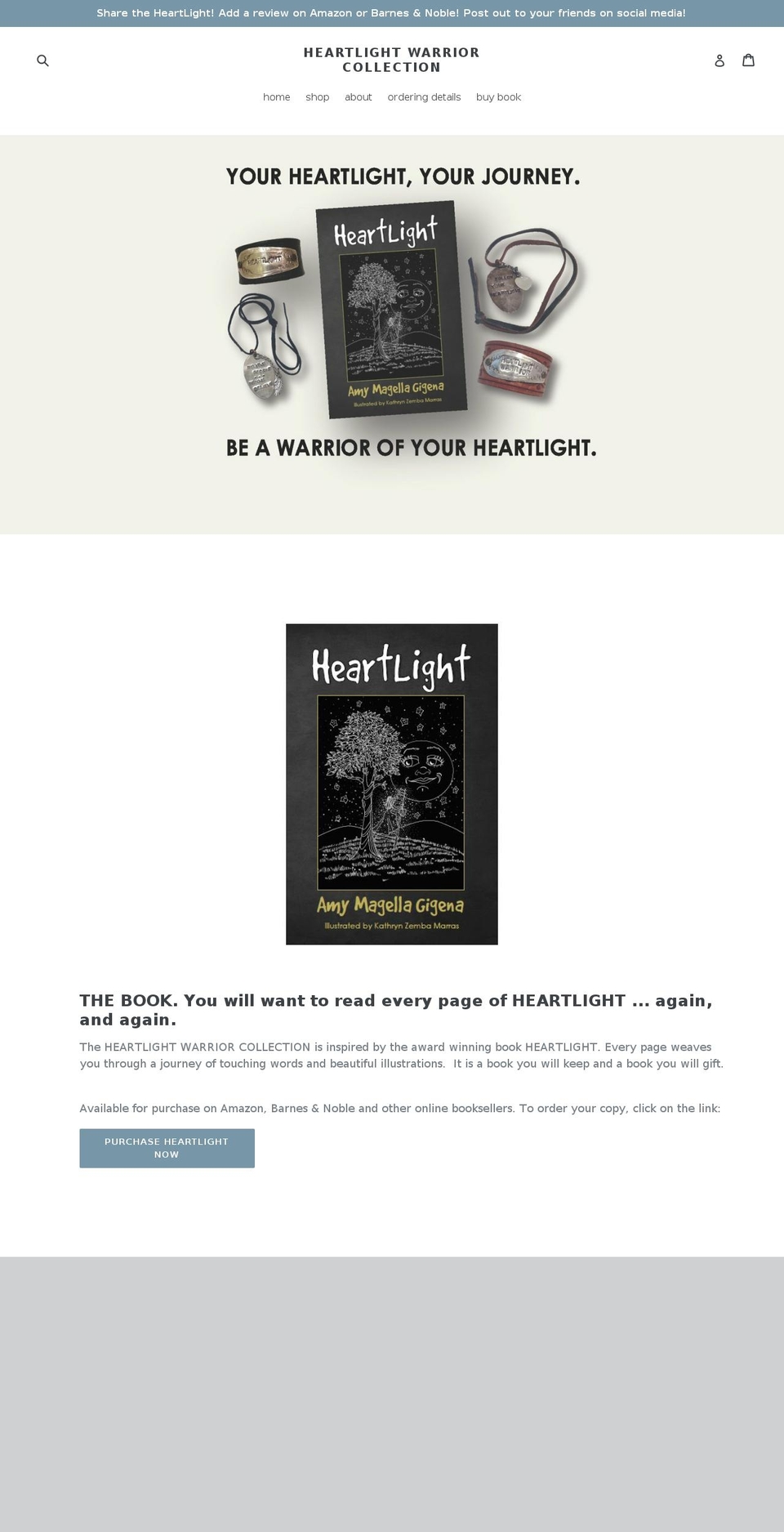 heartlightwarrior.com — Shopify storefront screenshot