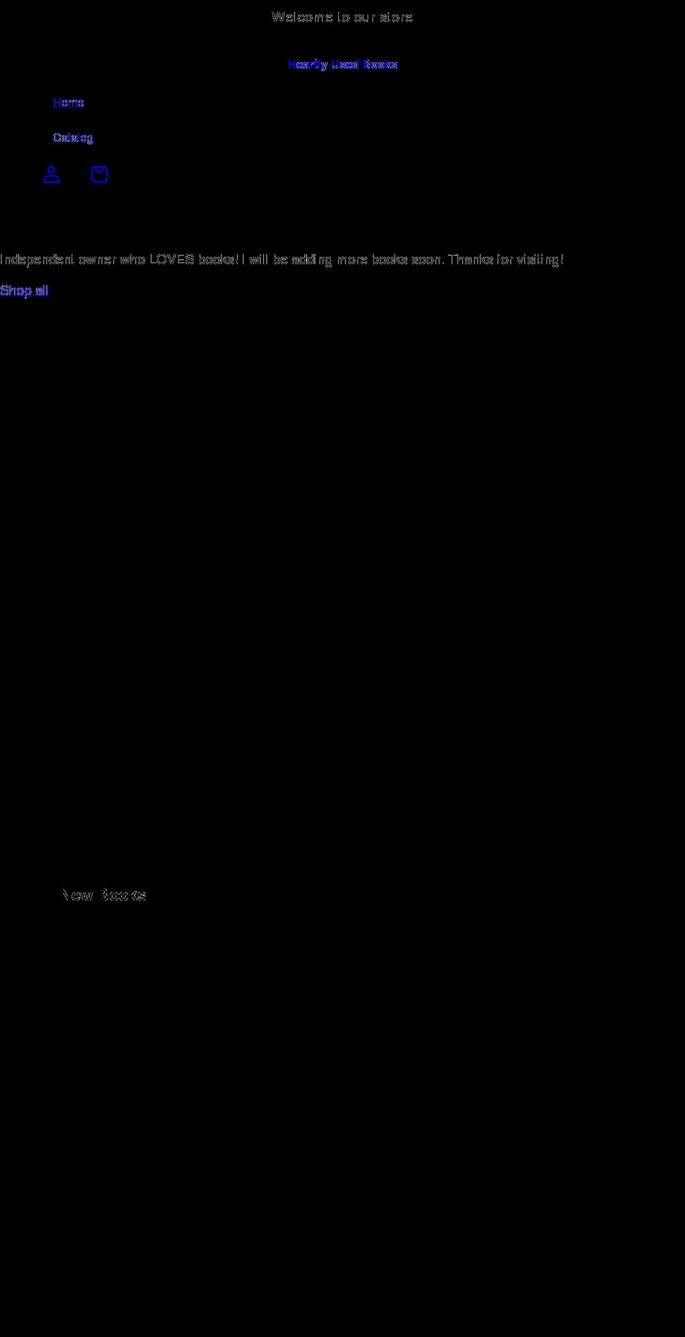 heartlyusedbooks.com shopify website screenshot