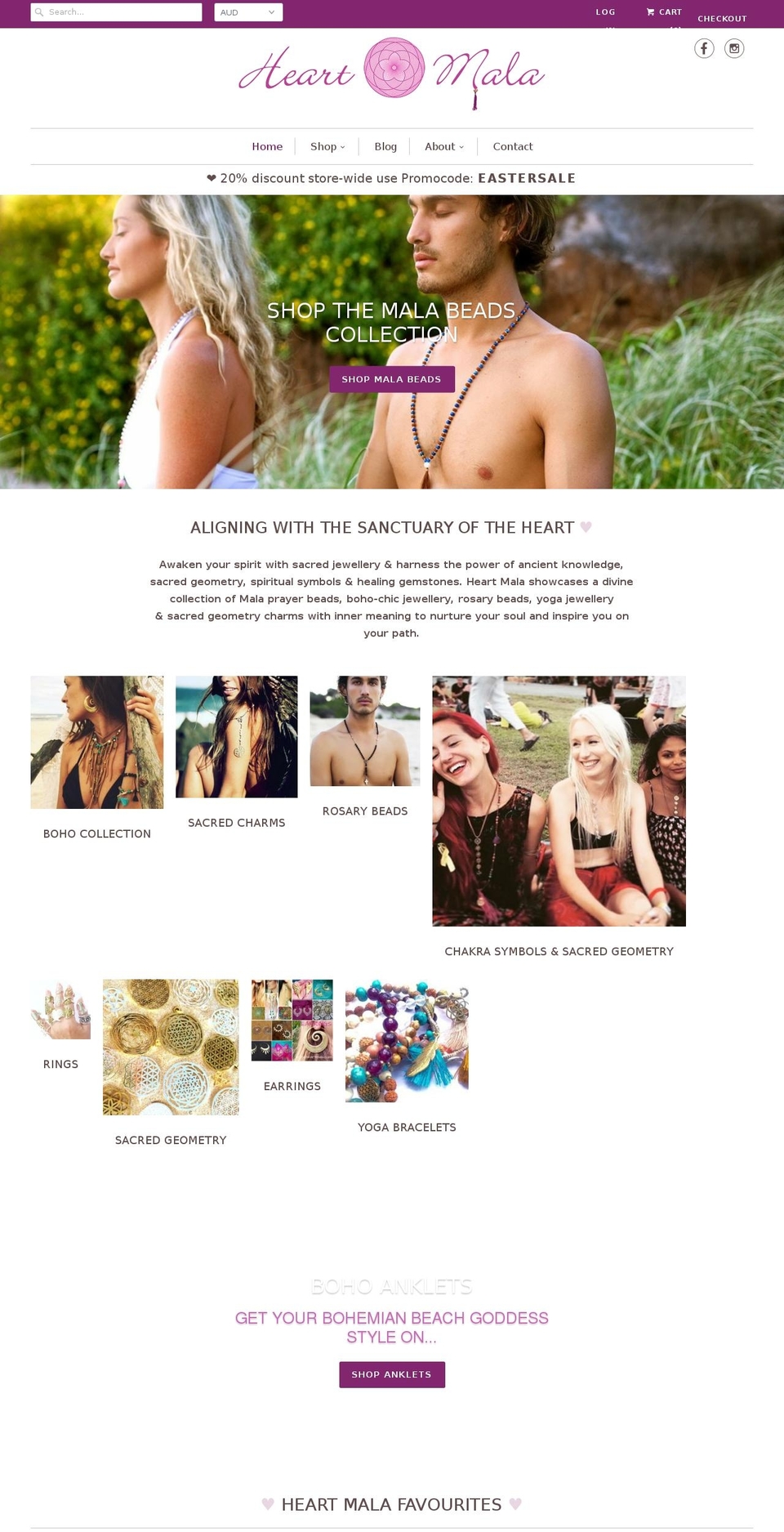 heartmala.com shopify website screenshot