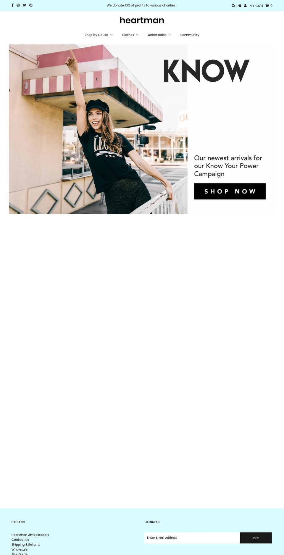 heartmanclothes.com shopify website screenshot