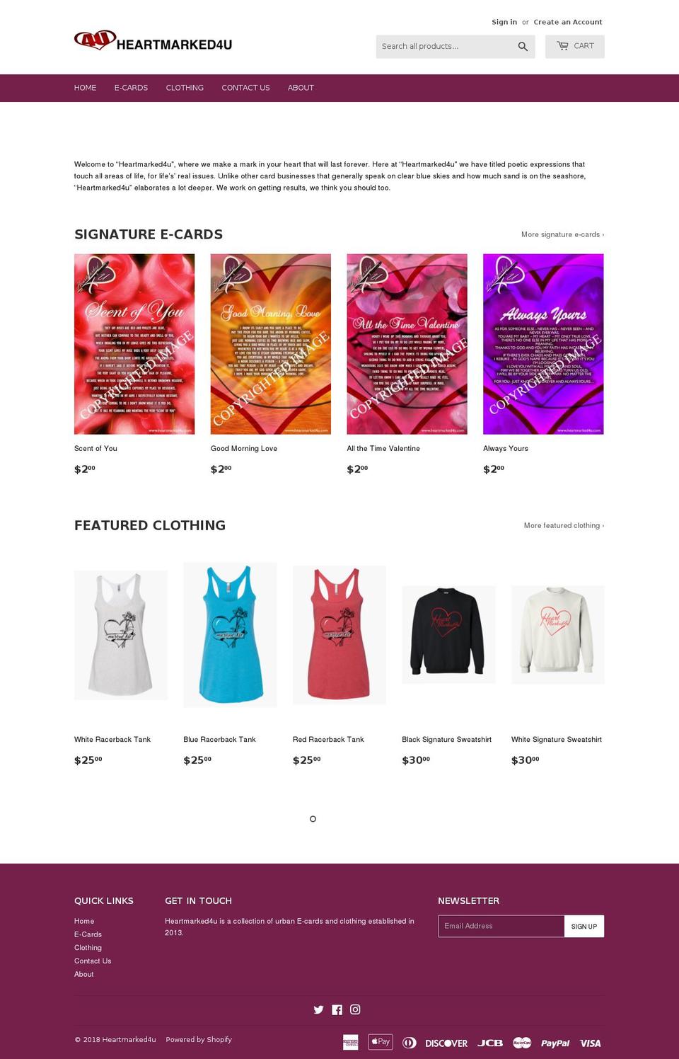 heartmarked4u.com — Shopify storefront screenshot