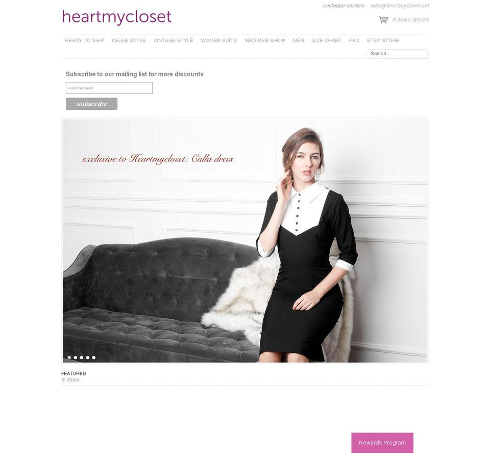 heartmycloset.com shopify website screenshot