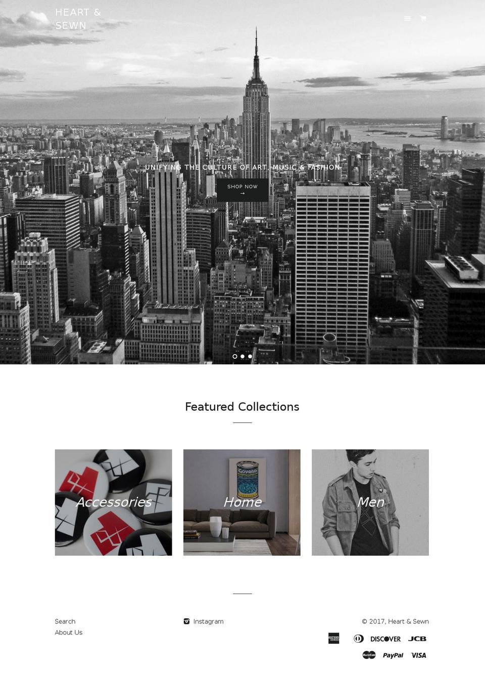 heartnsewn.com shopify website screenshot