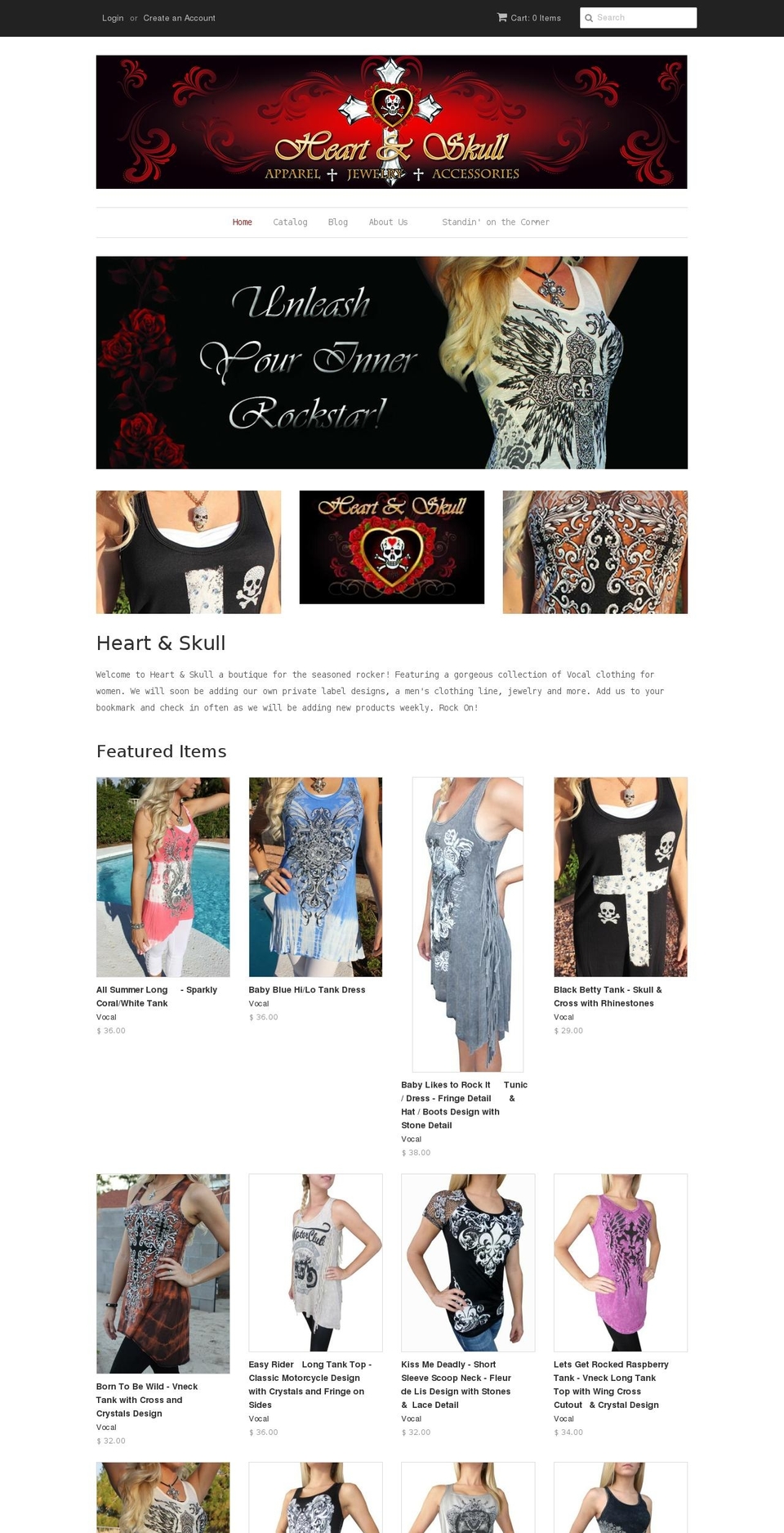 heartnskull.com — Shopify storefront screenshot