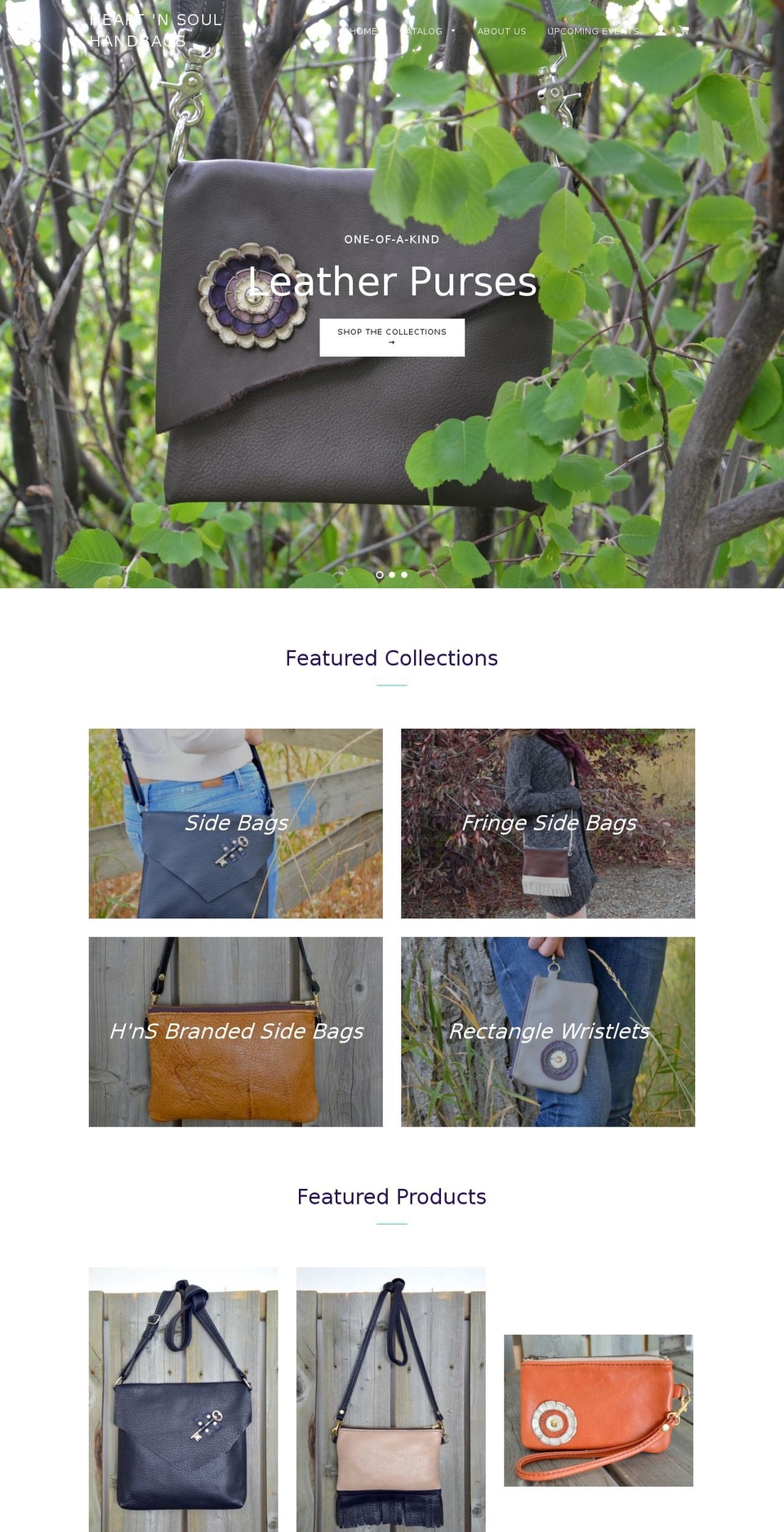 heartnsoulleather.com shopify website screenshot
