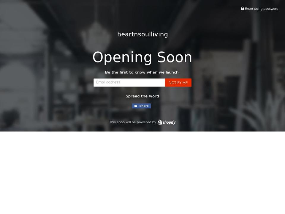 heartnsoulliving.com shopify website screenshot
