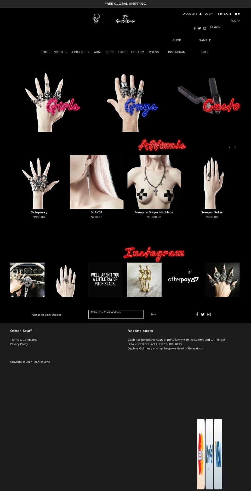 heartofbone.com shopify website screenshot