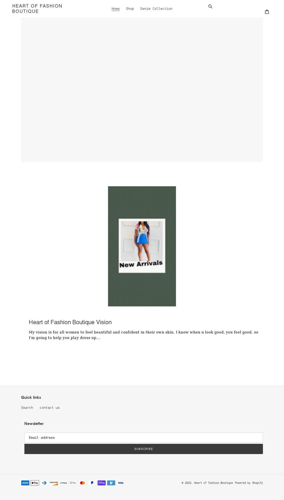 heartoffashionboutique.com shopify website screenshot
