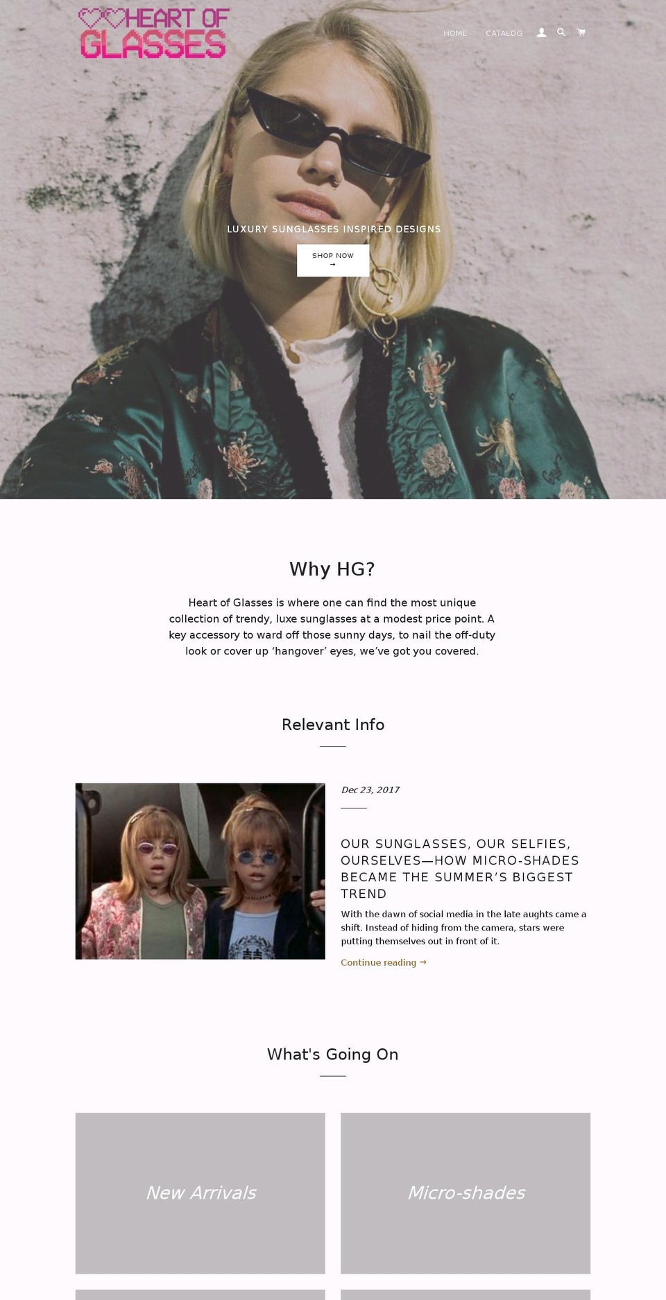 heartofglasses.com — Shopify storefront screenshot