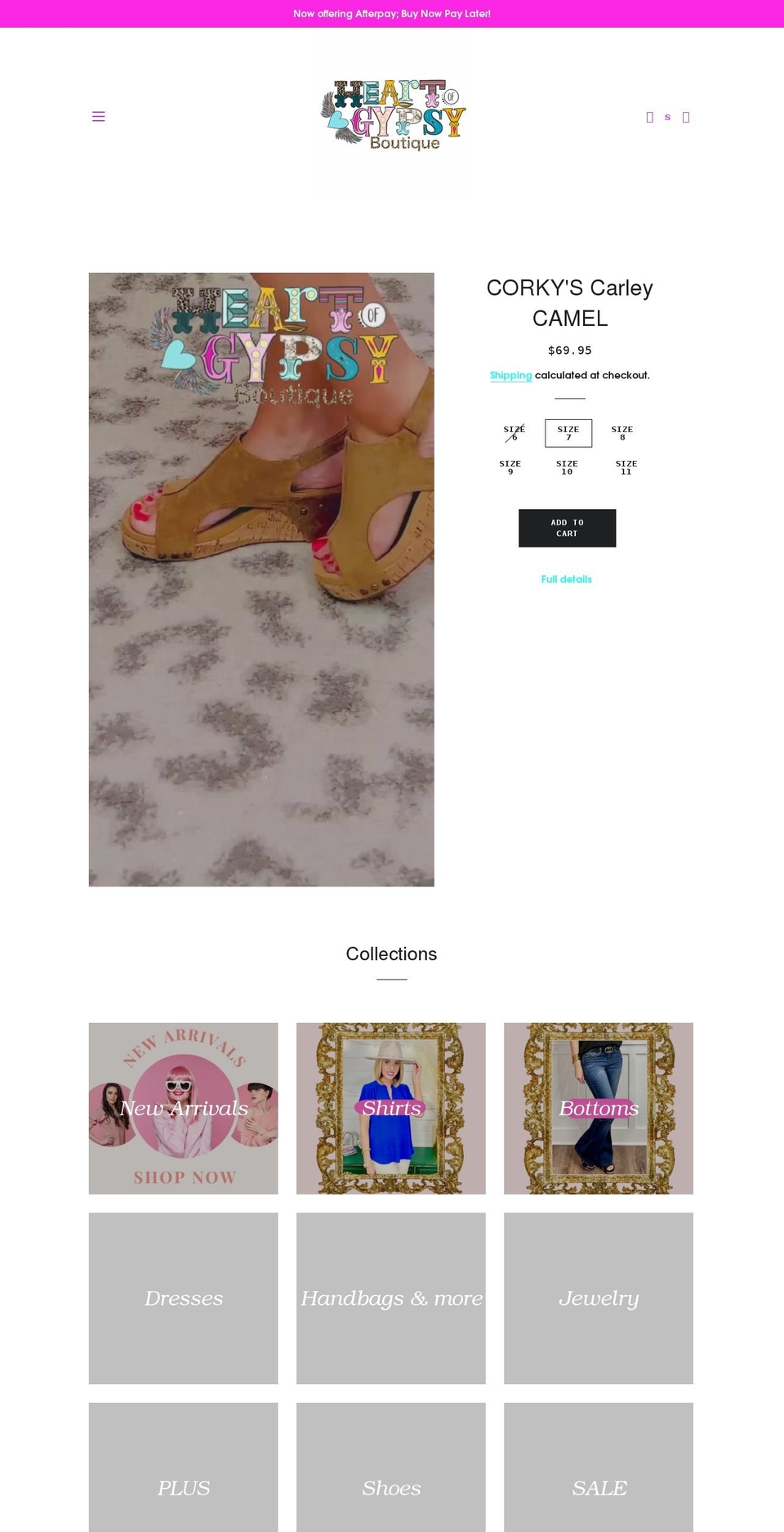 heartofgypsyboutique.com shopify website screenshot