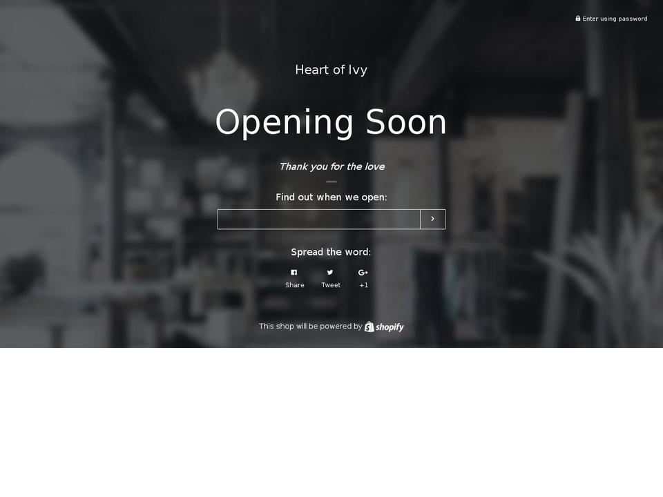 heartofivy.com shopify website screenshot