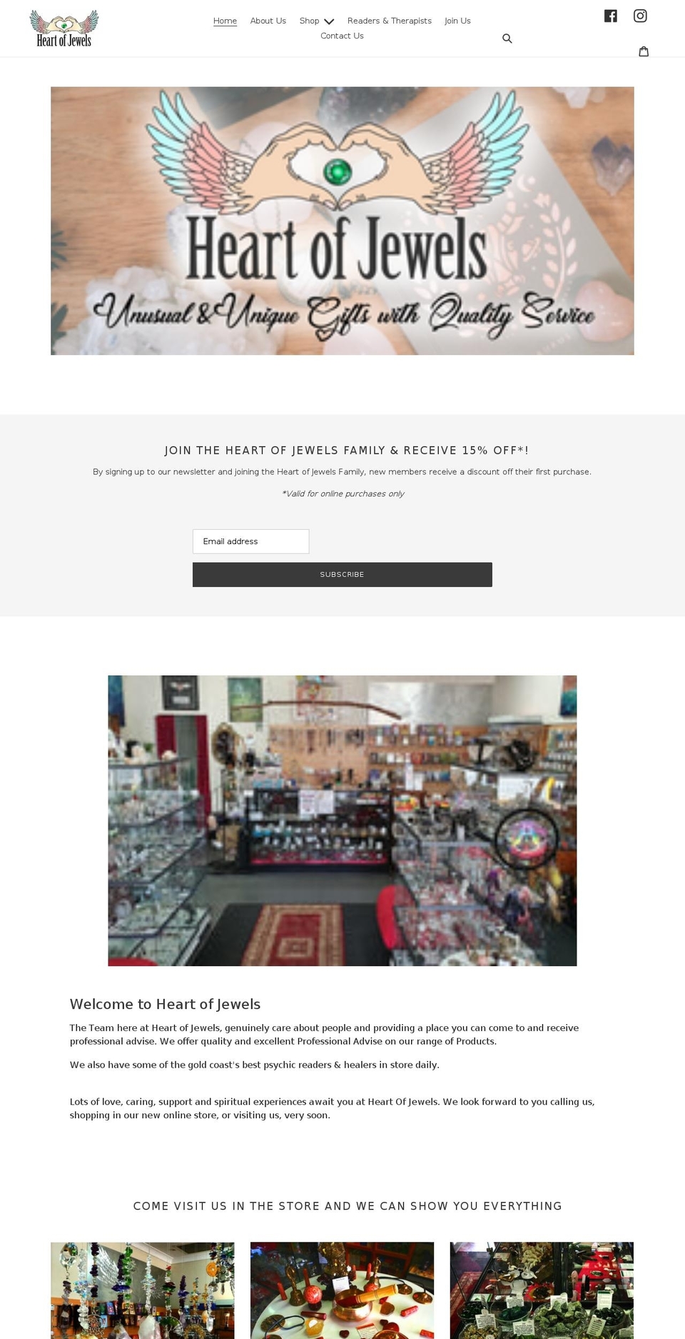 heartofjewels.com.au shopify website screenshot