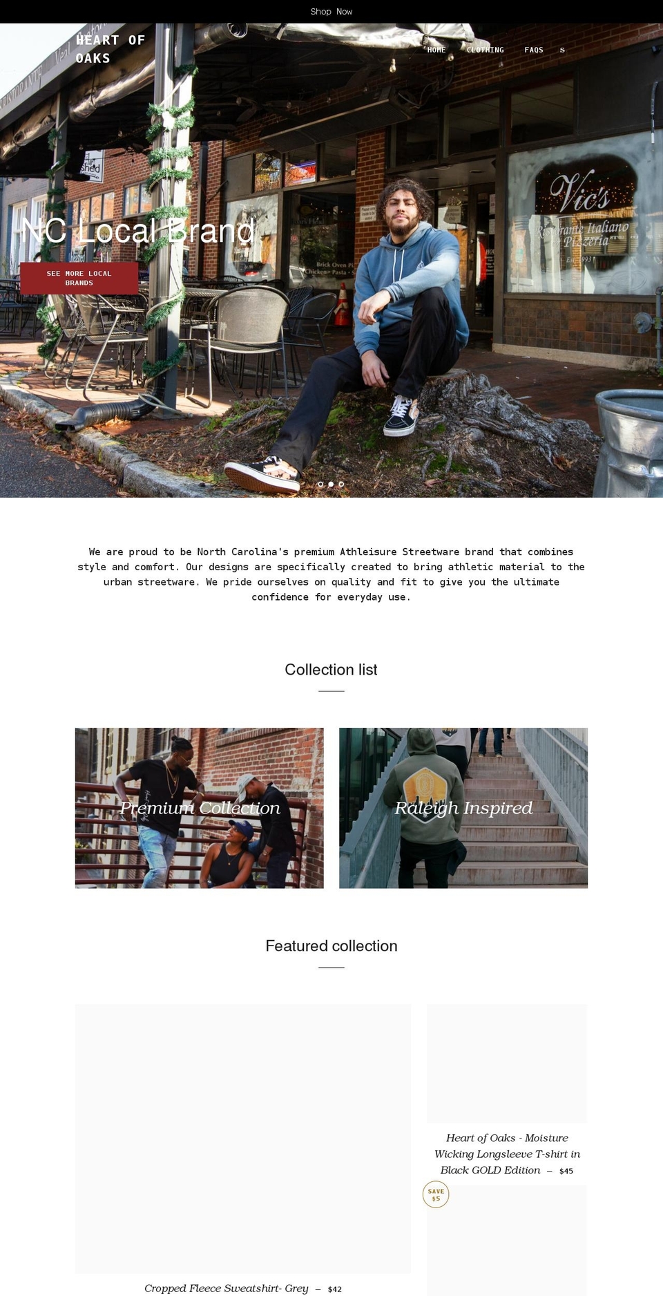 heartofoaks.biz shopify website screenshot