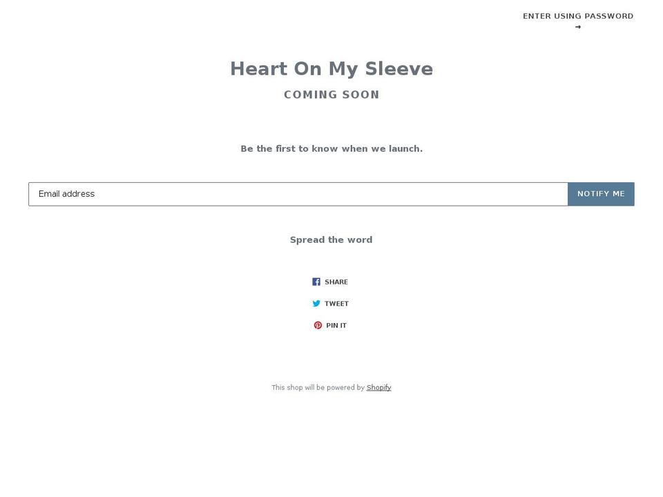 heartonmysleeve.co shopify website screenshot