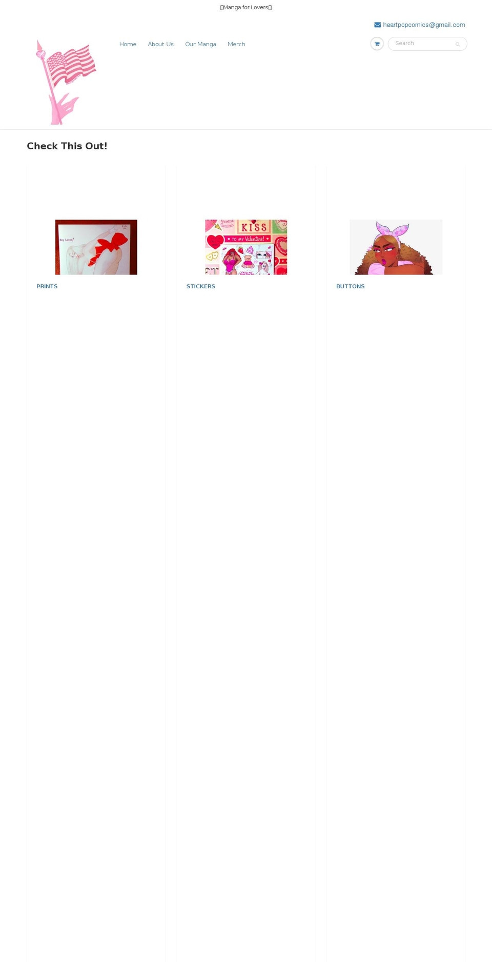 heartpopcomics.com shopify website screenshot