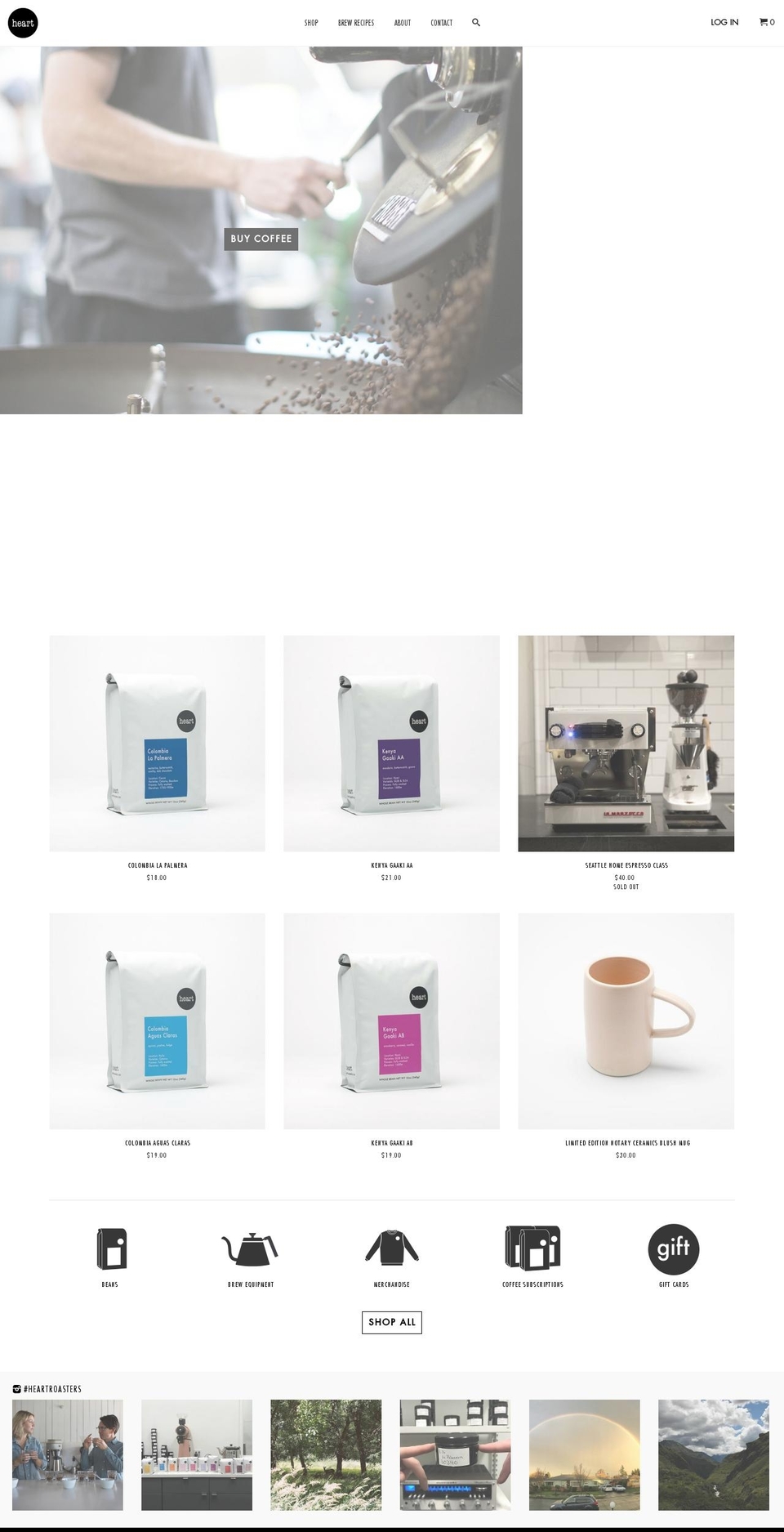 heartroasters.com shopify website screenshot