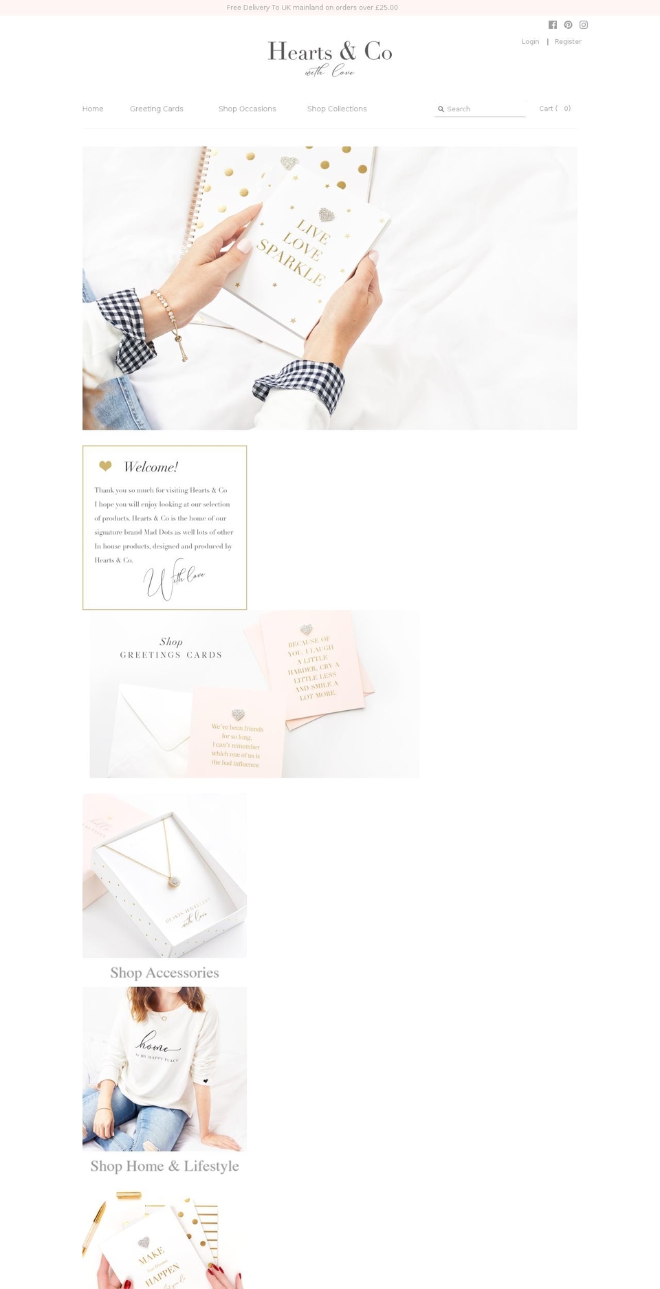 heartsandco.co.uk shopify website screenshot