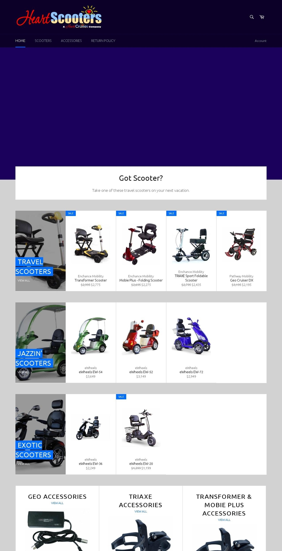 heartscooters.com — Shopify storefront screenshot