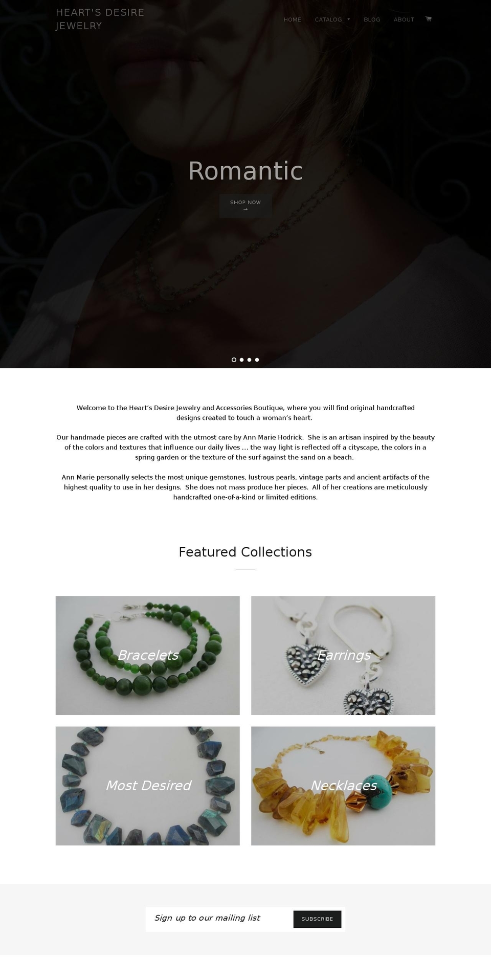 heartsdesirejewelry.com shopify website screenshot