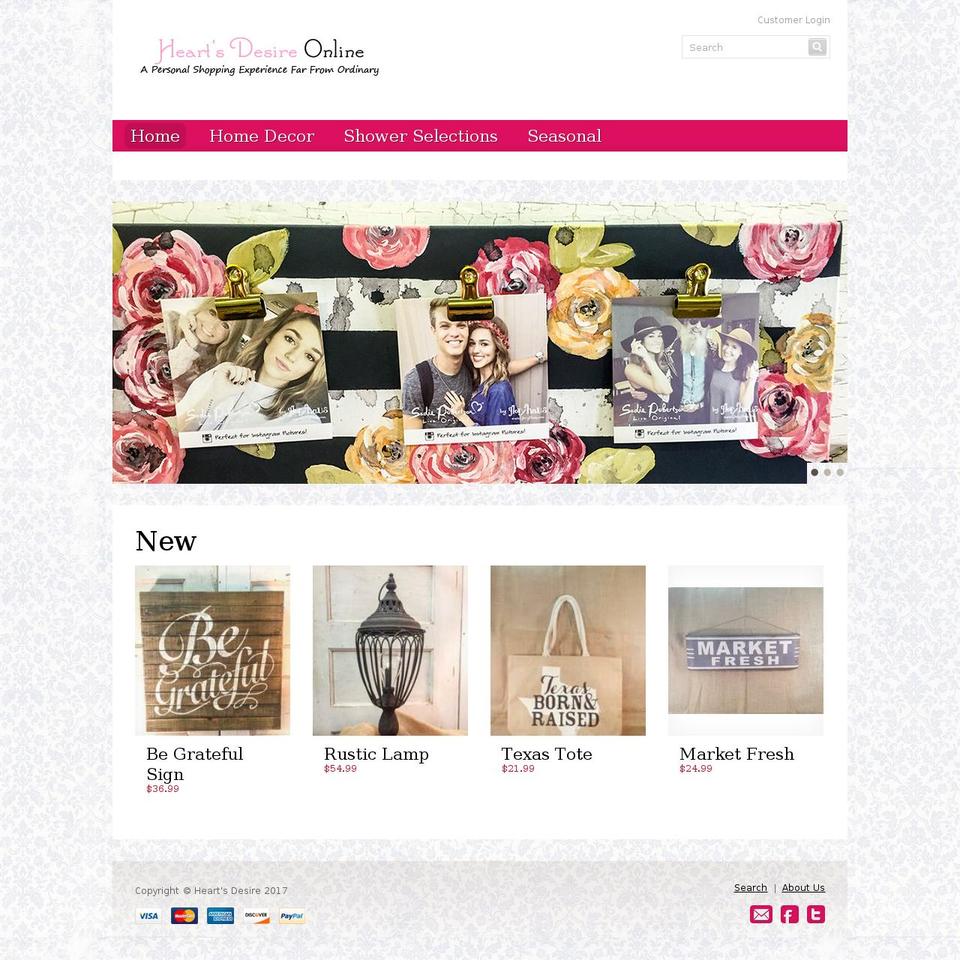 heartsdesireonline.com shopify website screenshot