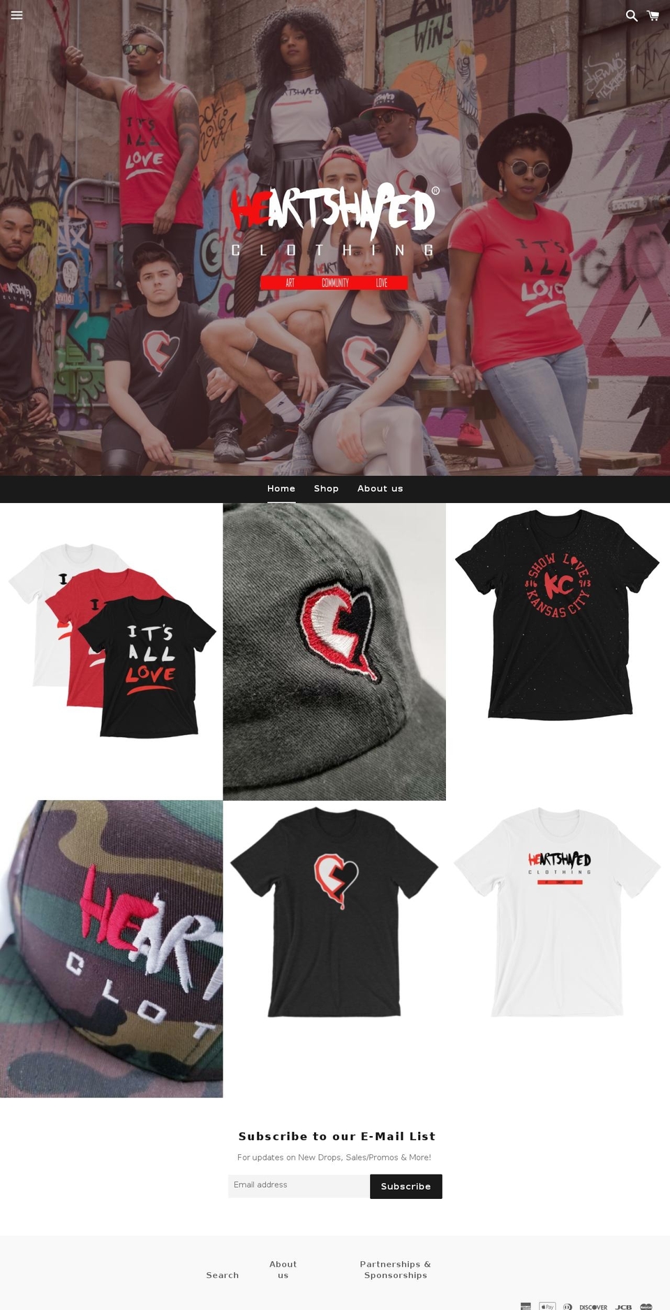 heartshapedclothing.com — Shopify storefront screenshot