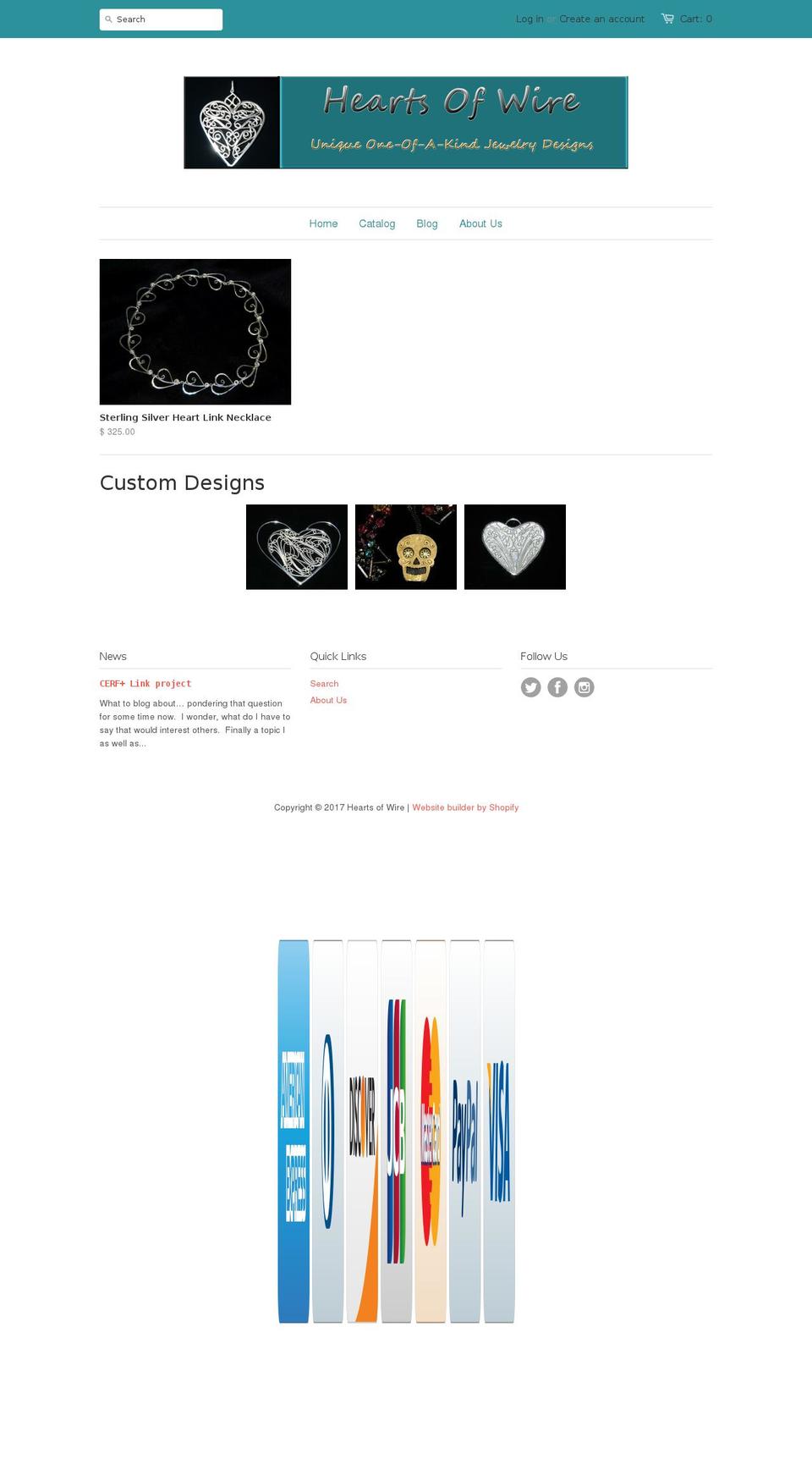 heartsofwire.com shopify website screenshot