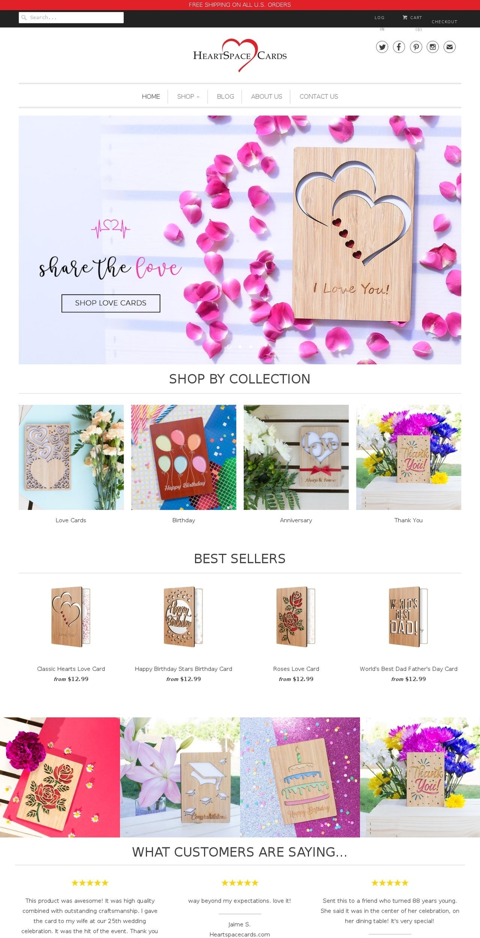 heartspacecards.com shopify website screenshot