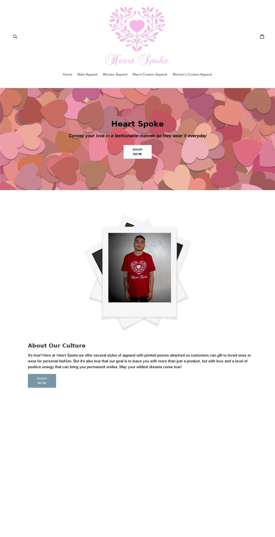 heartspokeshop.com — Shopify storefront screenshot