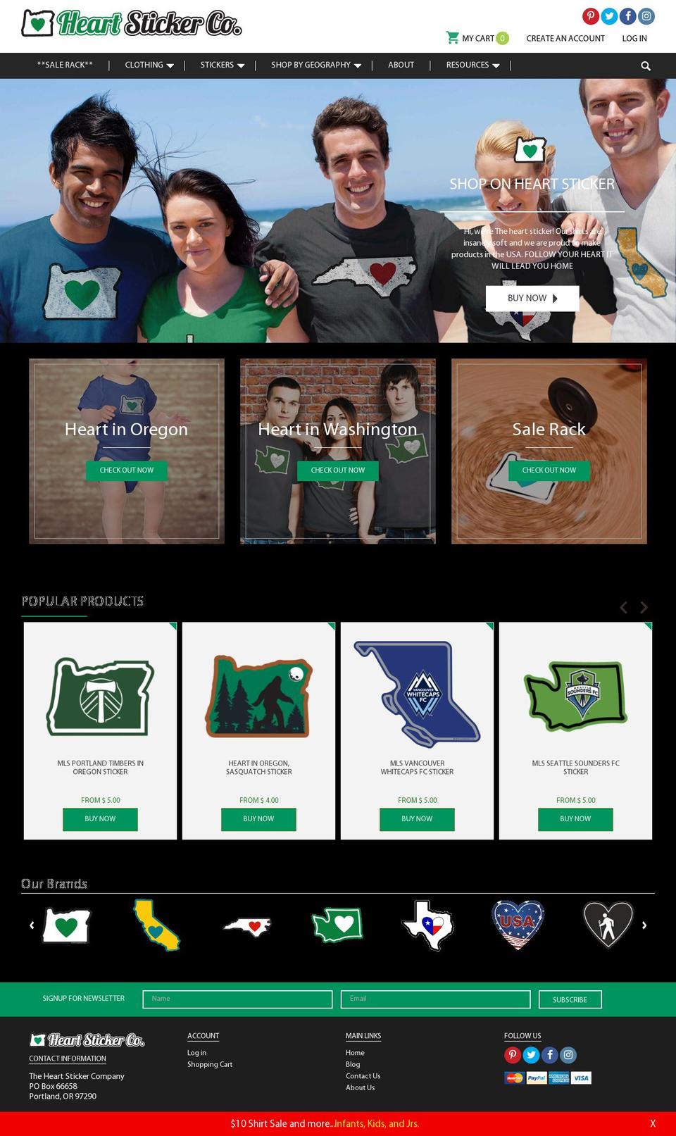 heartsticker.com shopify website screenshot